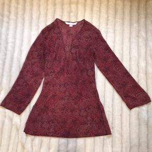 Victoria’s Secret red snakeskin swim coverup, XS.